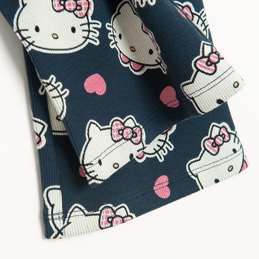 Κολάν καμπάνα μπλε με στάμπα καρδούλες HELLO KITTY