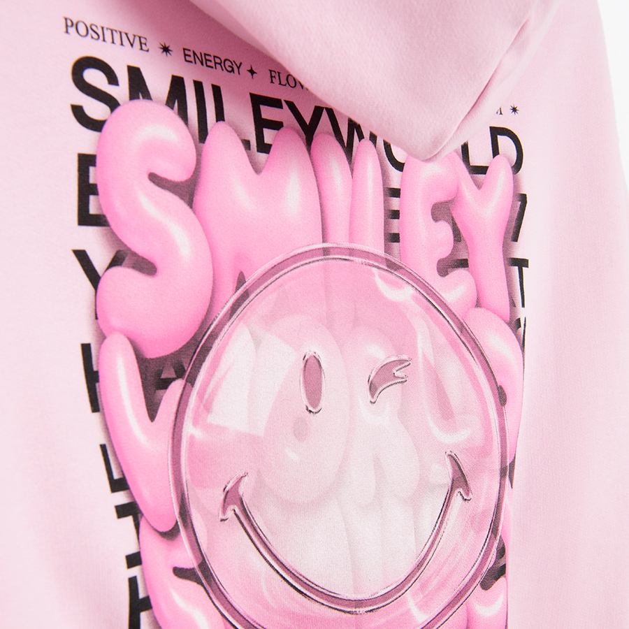 Φούτερ ροζ με κουκούλα SMILEYWORLD