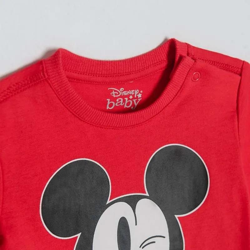 Mickey Mouse red short sleeve T-shirt with poppers on the shoulder