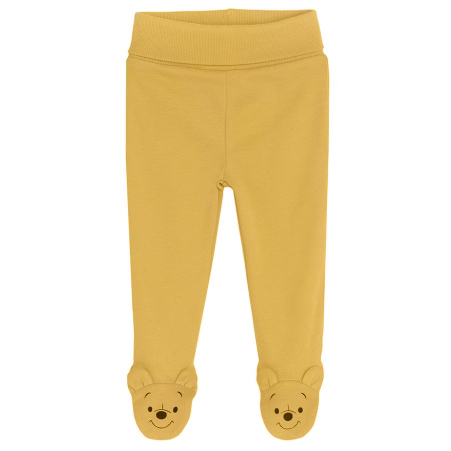 Winnie the Pook yellow and light green footed leggings - 2 pack