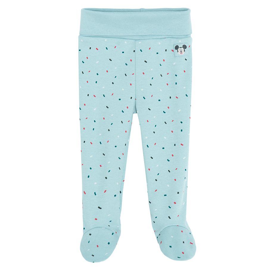 Mickey Mouse blue and grey footed leggings