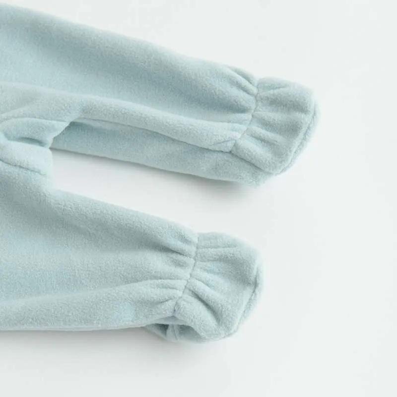 Mickey Mouse teal side zipper footed overall