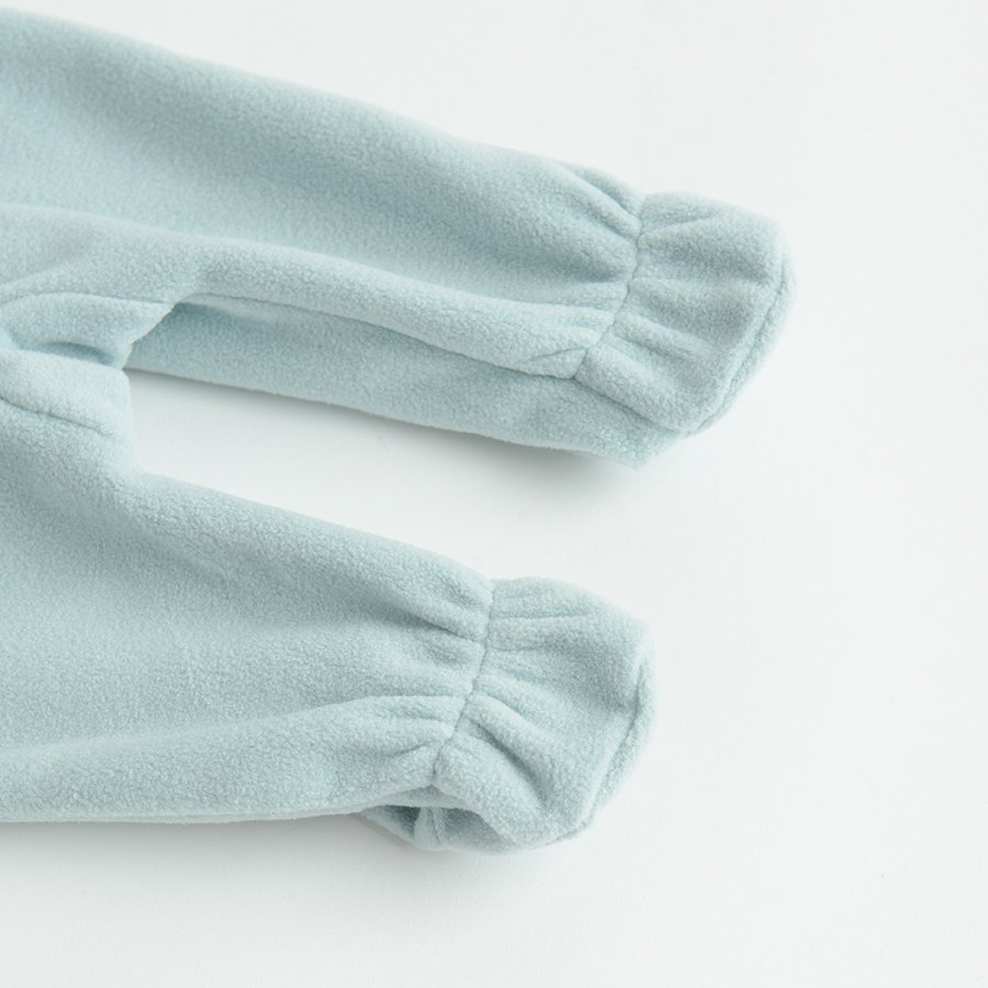 Mickey Mouse teal side zipper footed overall
