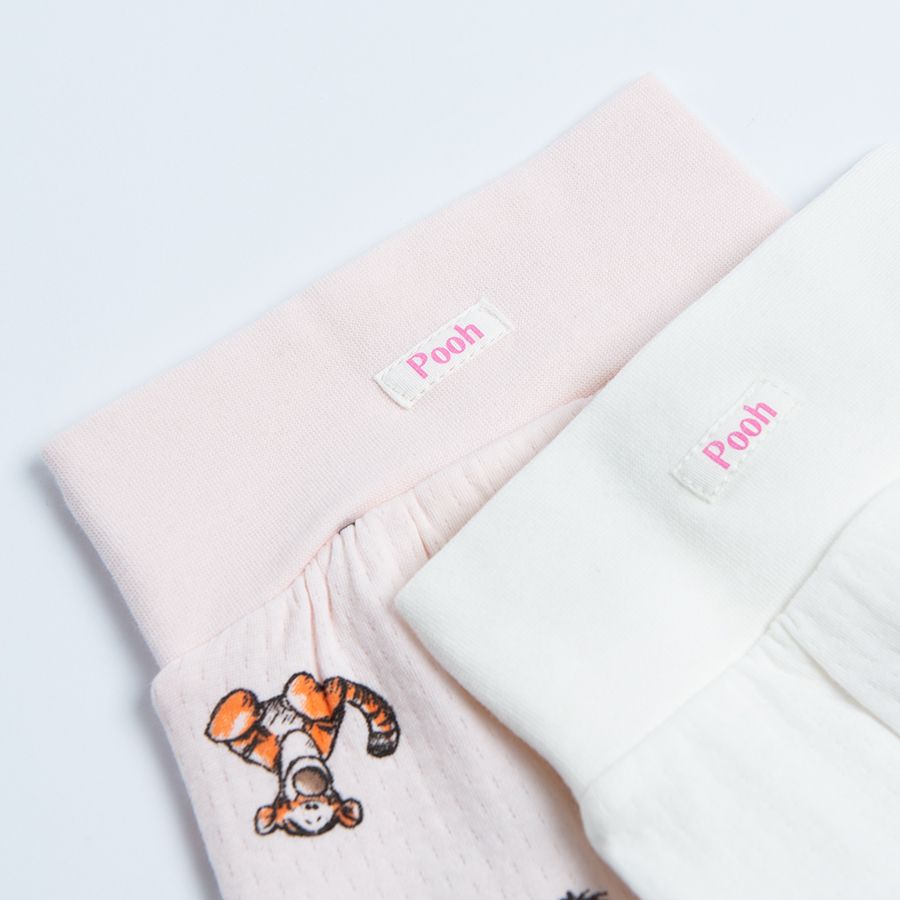 Παντελόνι 2 τμχ λευκό και ροζ με στάμπα Winnie the Pooh