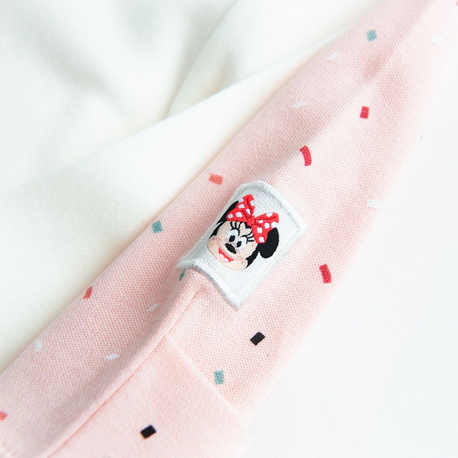 Minnie Mouse white and pink log sleeve wrap bodysuits- 2 pack
