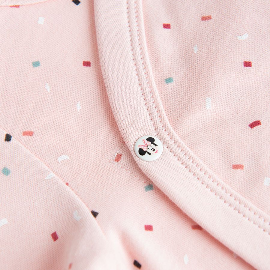 Minnie Mouse white and pink log sleeve wrap bodysuits- 2 pack