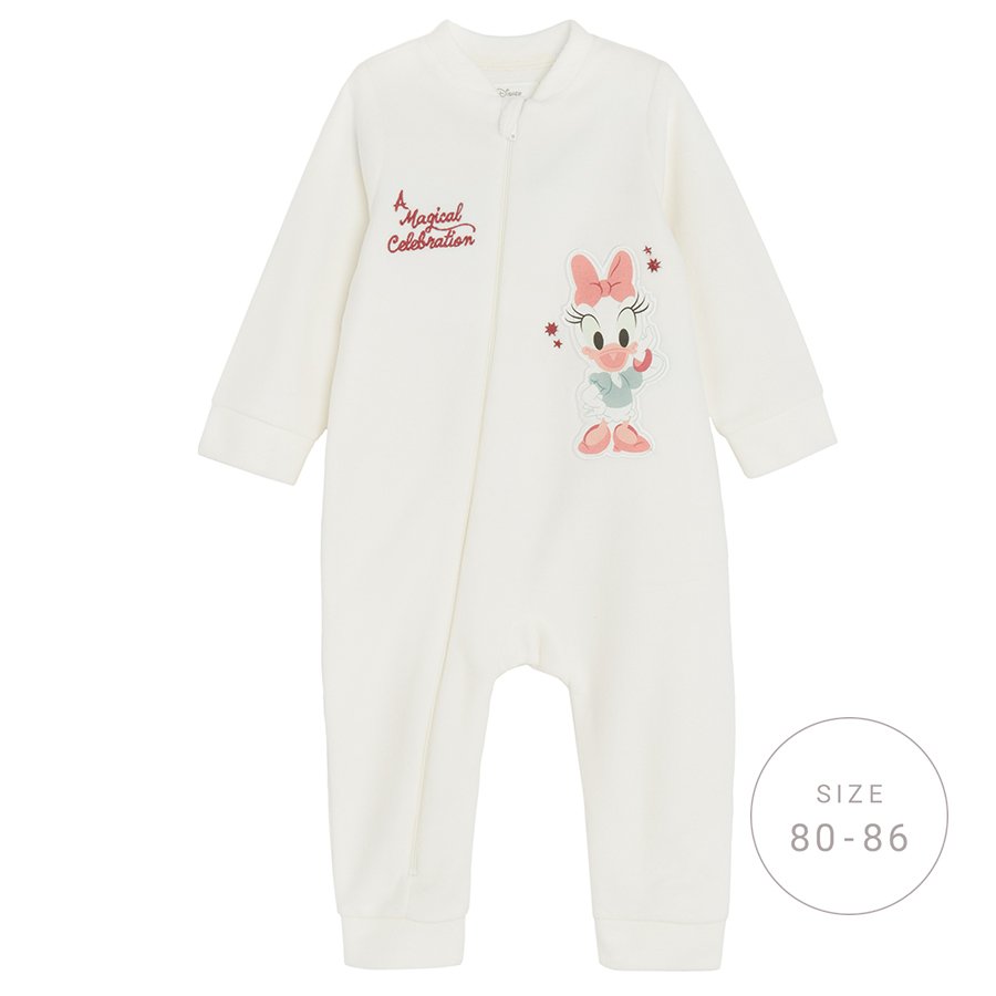 Daisy Duck white footed overall with side zipper