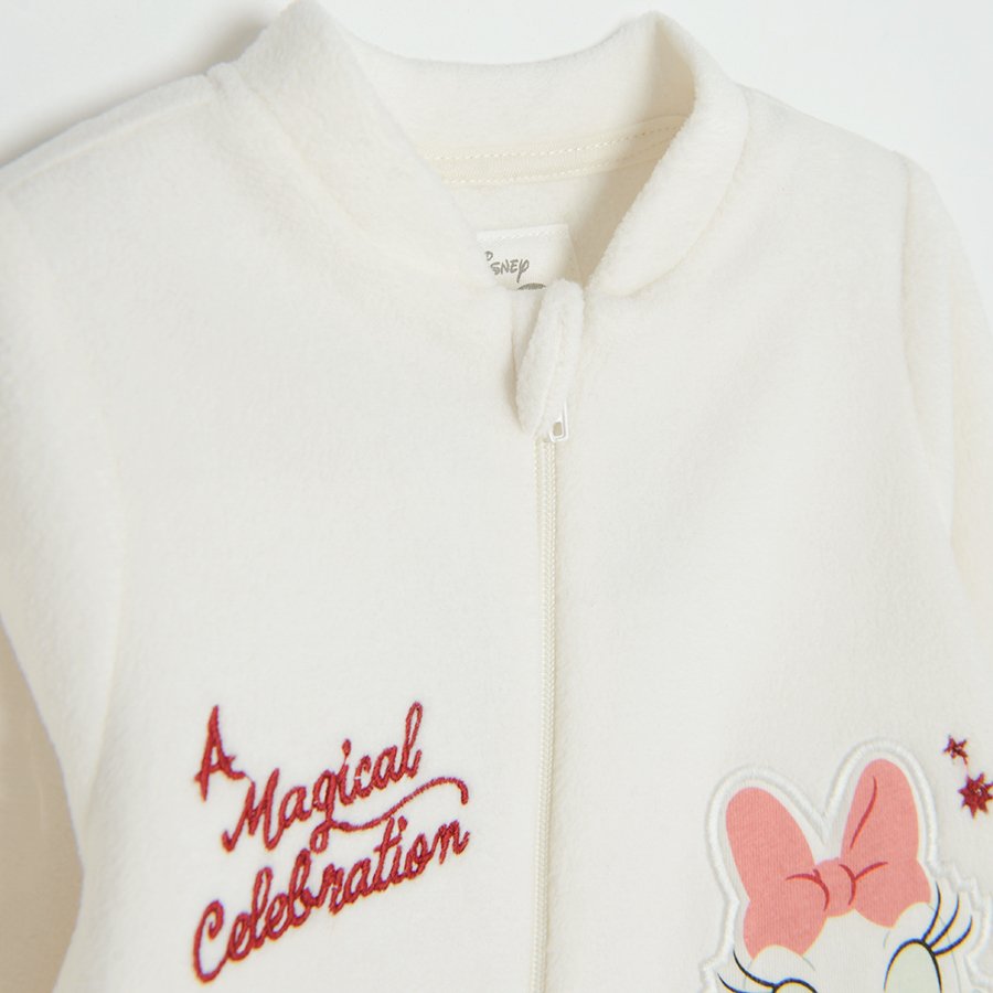 Daisy Duck white footed overall with side zipper