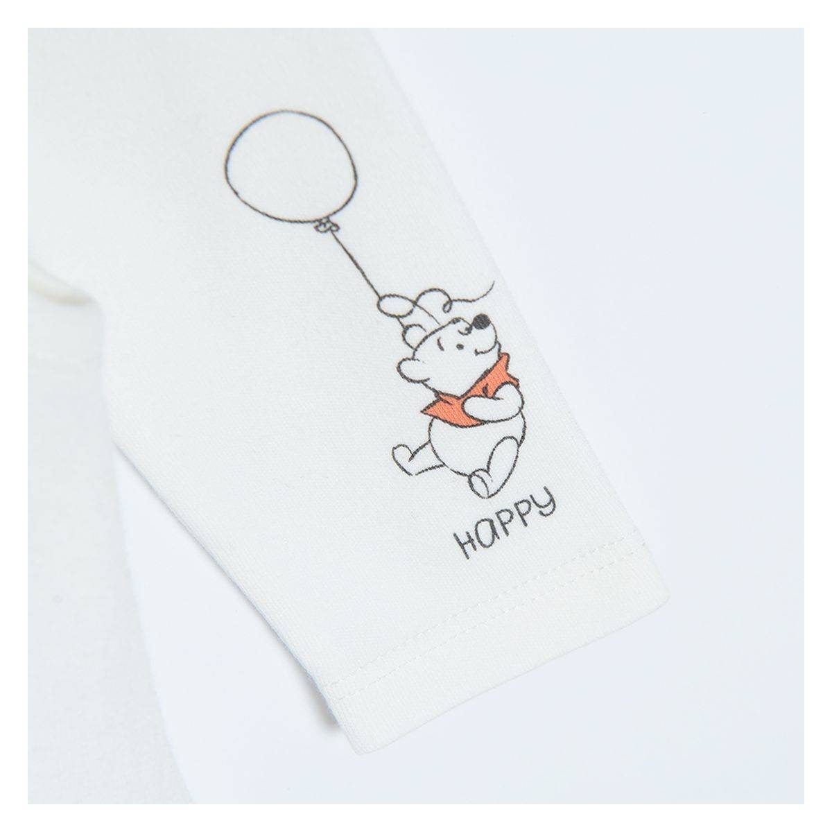 Winnie the Pooh cream long sleeve bodysuit and sleepsuit set