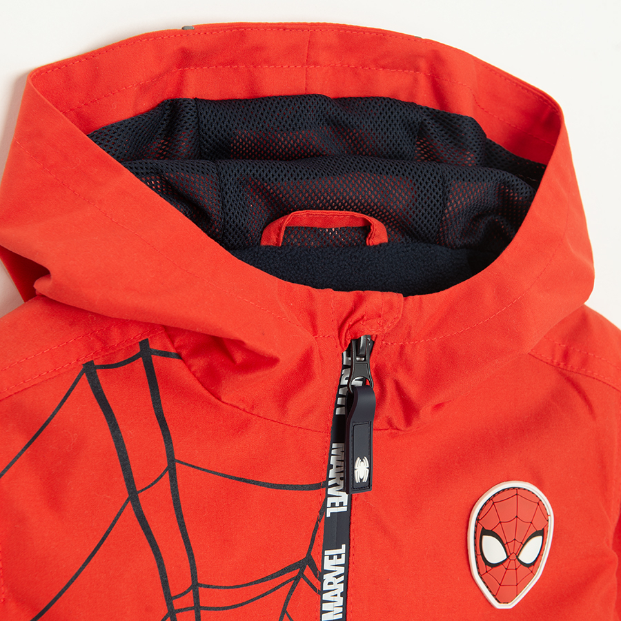 Spiderman red zip through hooded jacket