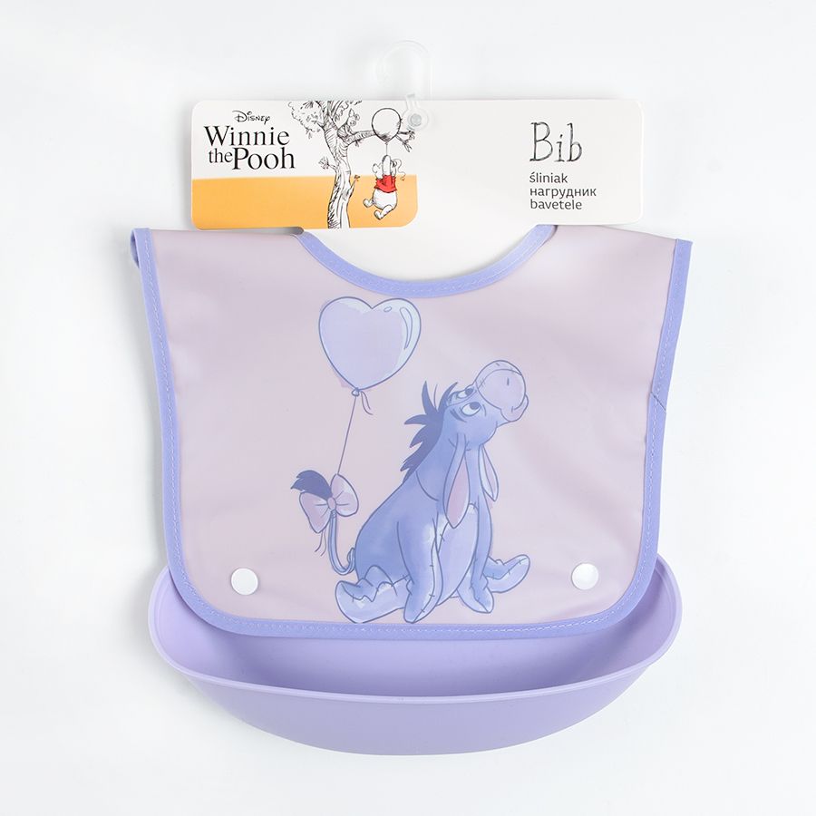 Σαλιάρα μωβ με θήκη και στάμπα Winnie the Pooh Γκαρί