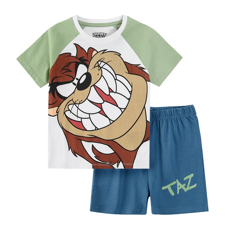 Taz Looney Tunes short sleeve blouse and shorts pyjamas
