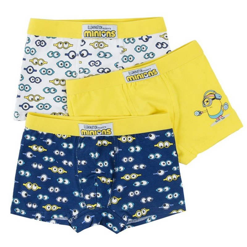 Εσώρουχα 3 τμχ μπλε κίτρινο με στάμπα Minions