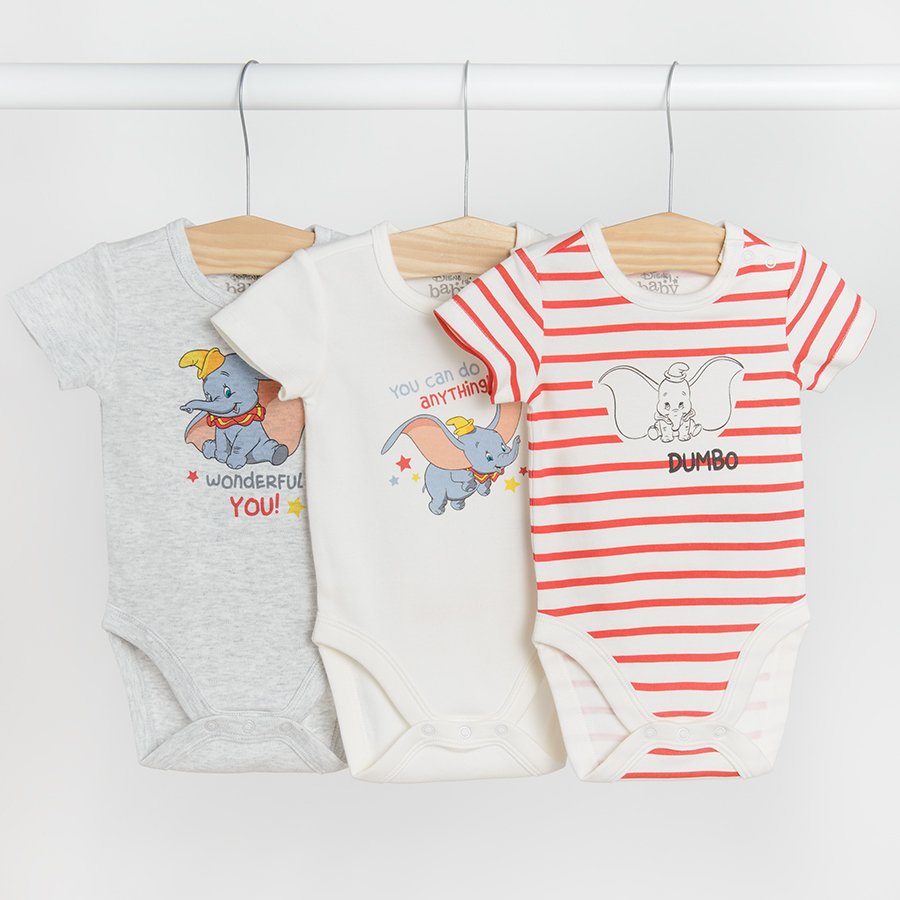 Dumbo short sleeve bodysuits - 3 pack