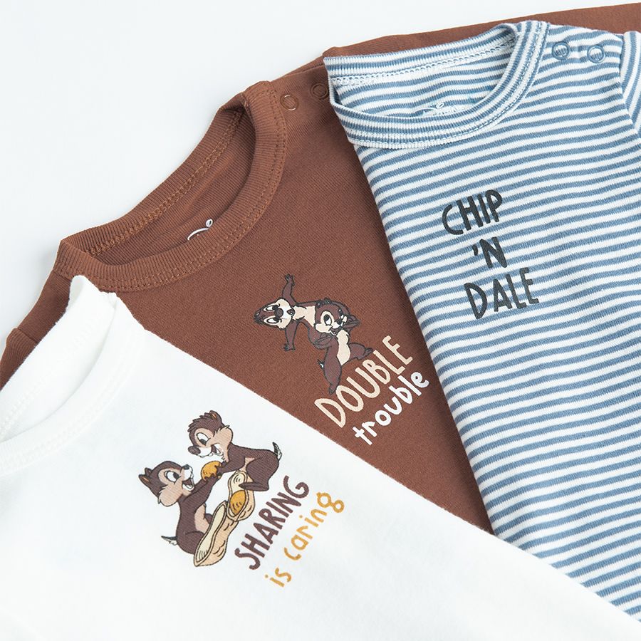 Chip and Dale long sleeve bodysuits- 3 pacl