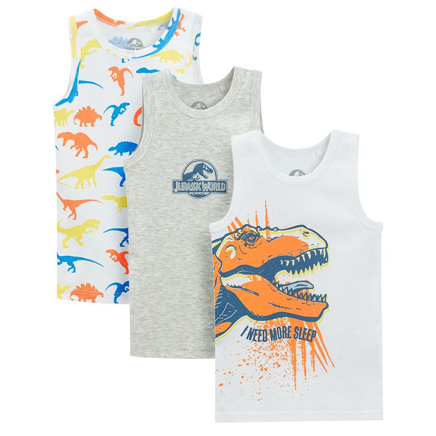Jurrassic Park sleeveless vests- 3 pack