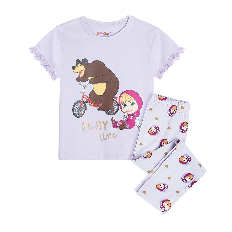 Masha and the Bear short sleeve blouse and pants pyjamas