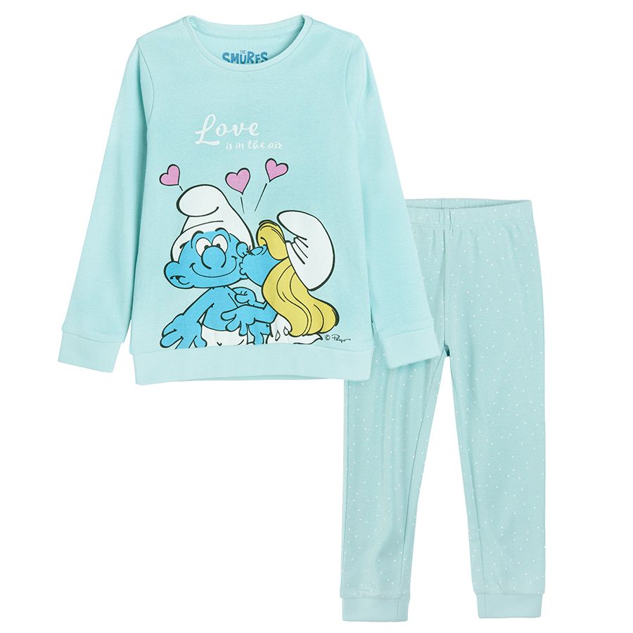 Smurfs pyjamas long sleeve blouse and pants