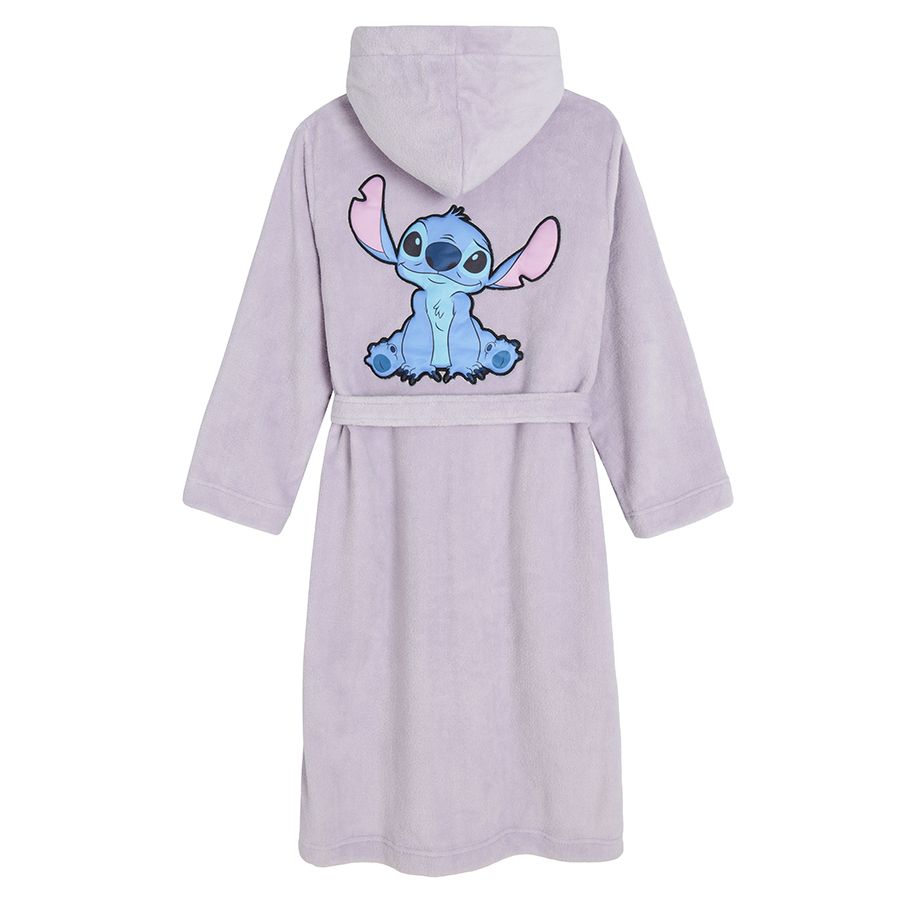 Lilo & Stich lilac hooded bathrobe
