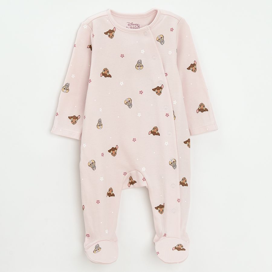Bambie footed overall with side clips- 2 pack