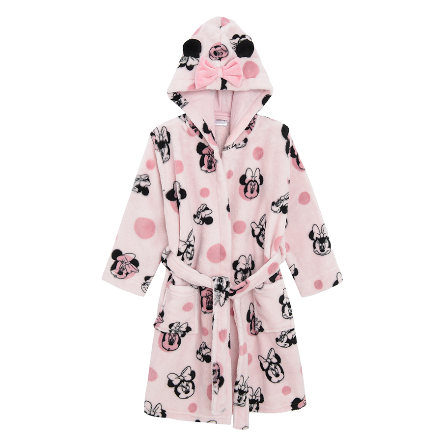 Minnie Mouse pink hooded bathrobe