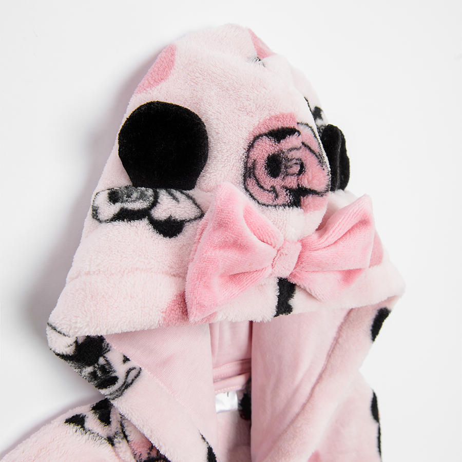 Minnie Mouse pink hooded bathrobe