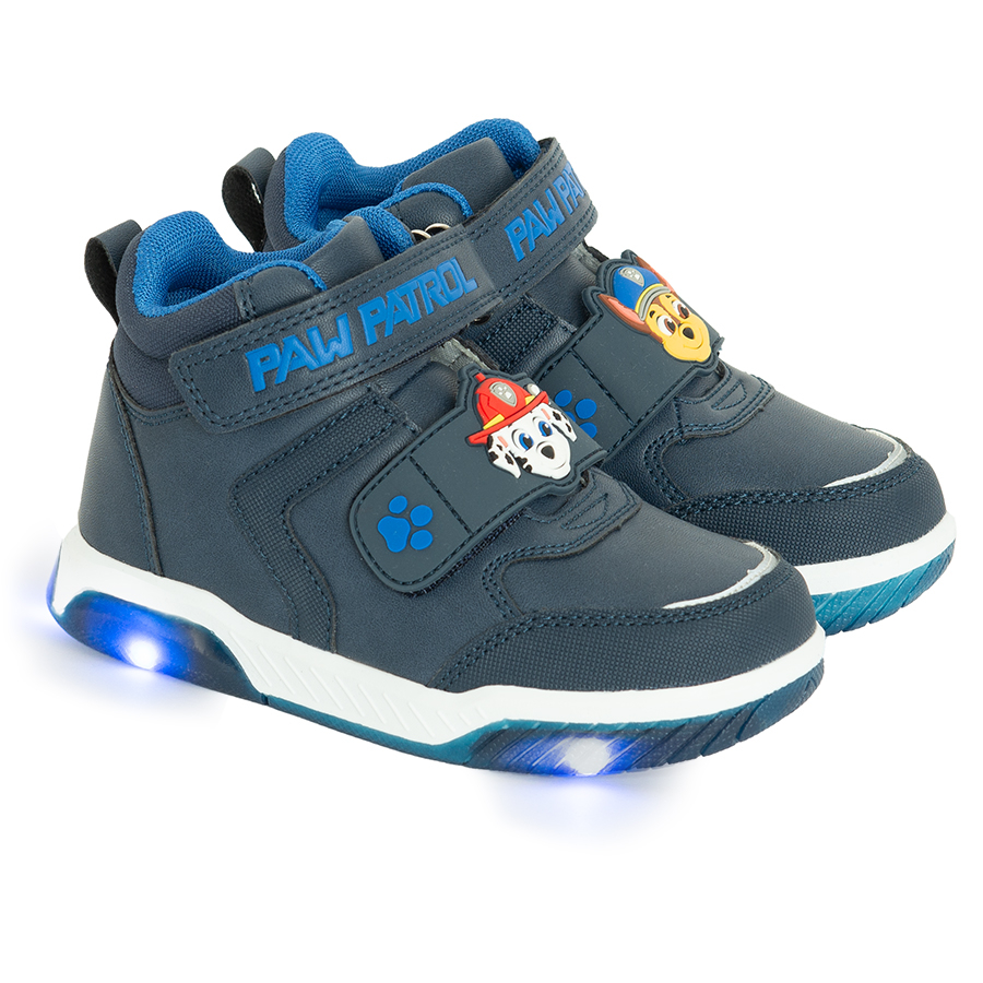 Μποτάκια PAW PATROL μπλε σκούρο με βέλκρο και φωτάκια