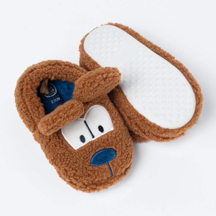 Brown dog slippers