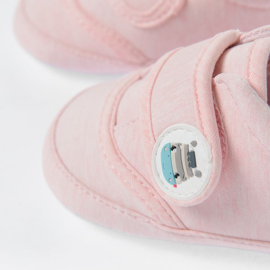 Fisher Price light pink newborn slippers