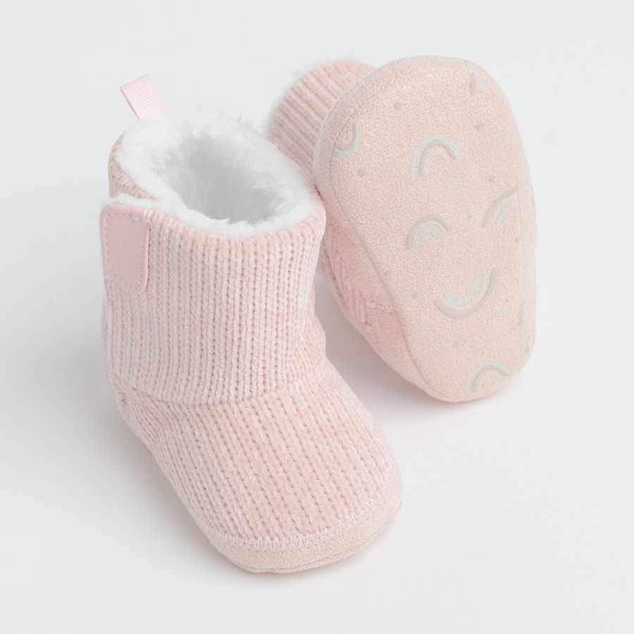Pink newborn slippers