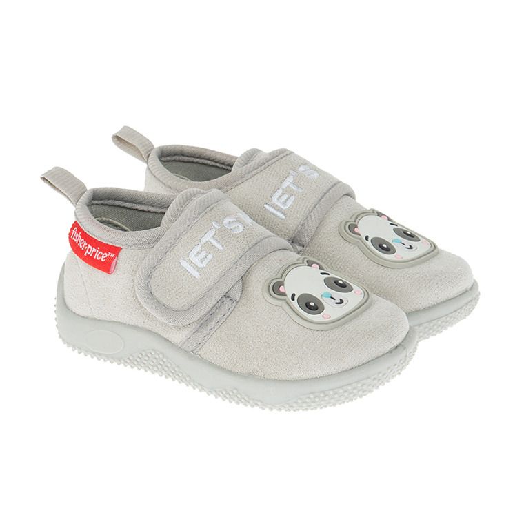 Fisher Price light grey panda slippers