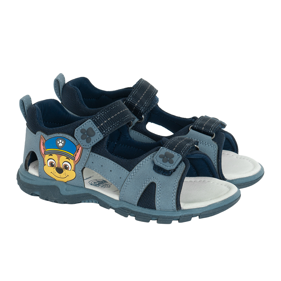 Σανδάλια μπλε με βέλκρο και στάμπα PAW PATROL