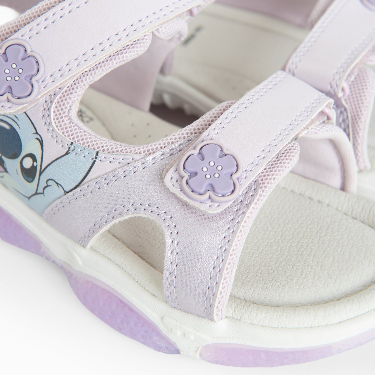 Σανδάλια μωβ με φωτάκια και στάμπα LILO & STITCH