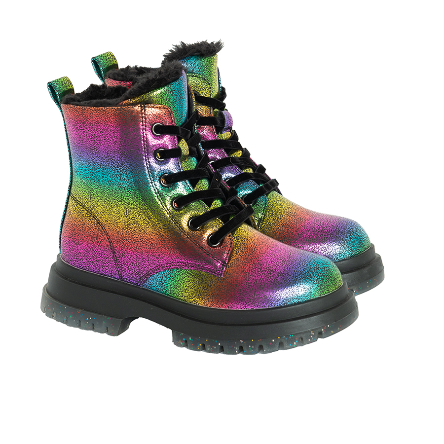 Metalic multi color boots