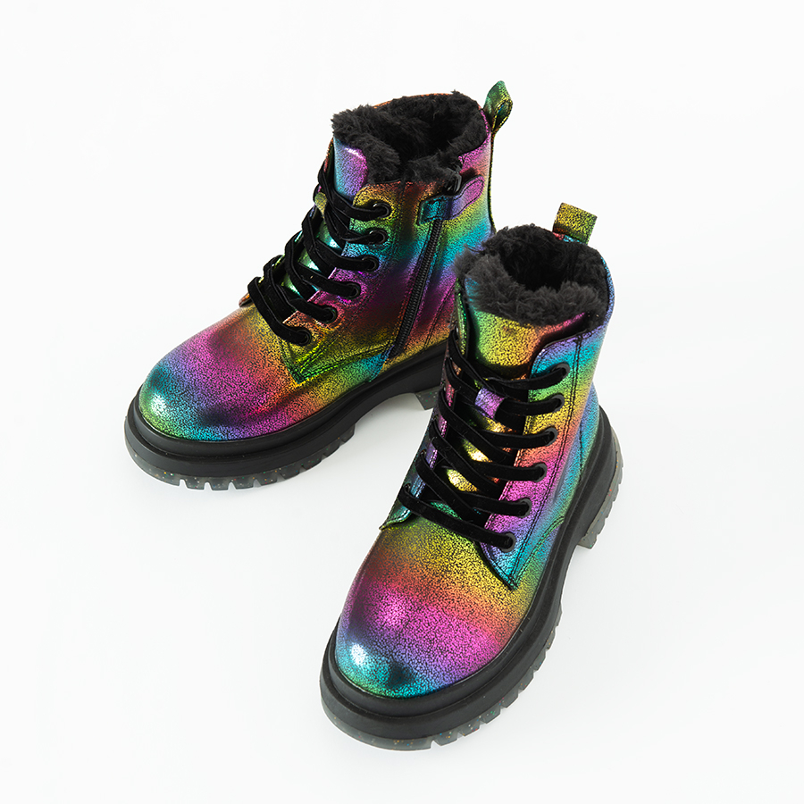 Metalic multi color boots