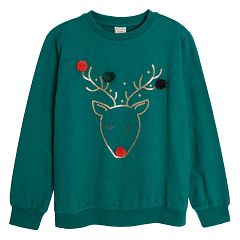 Turquoise reindeer sweatshirt