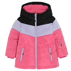 Pink and black zip through jacket
